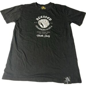 Blessed With The Champions Hustle Black T-Shirt Men's M Hustle Daily